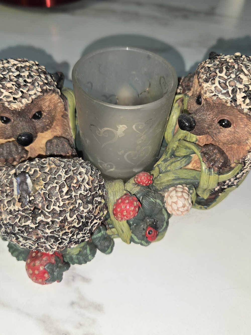 Decorative Hedgehog Tealight Holder – Brown